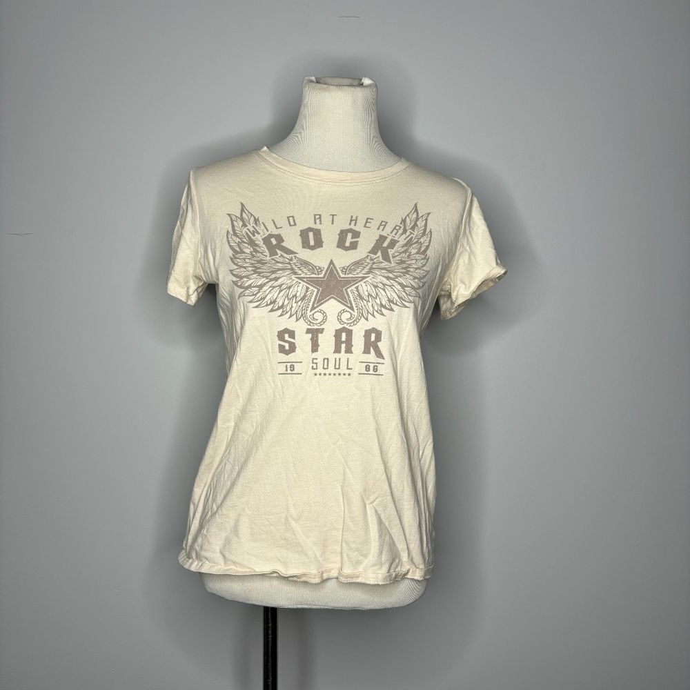 Tres Bien- Cream "Wild At Heart Rock Star" Graphic Tee